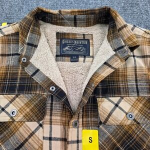 Grizzly Mountain Mens Flannel Sherpa Lined‎ Button Up Shirt Jacket Small